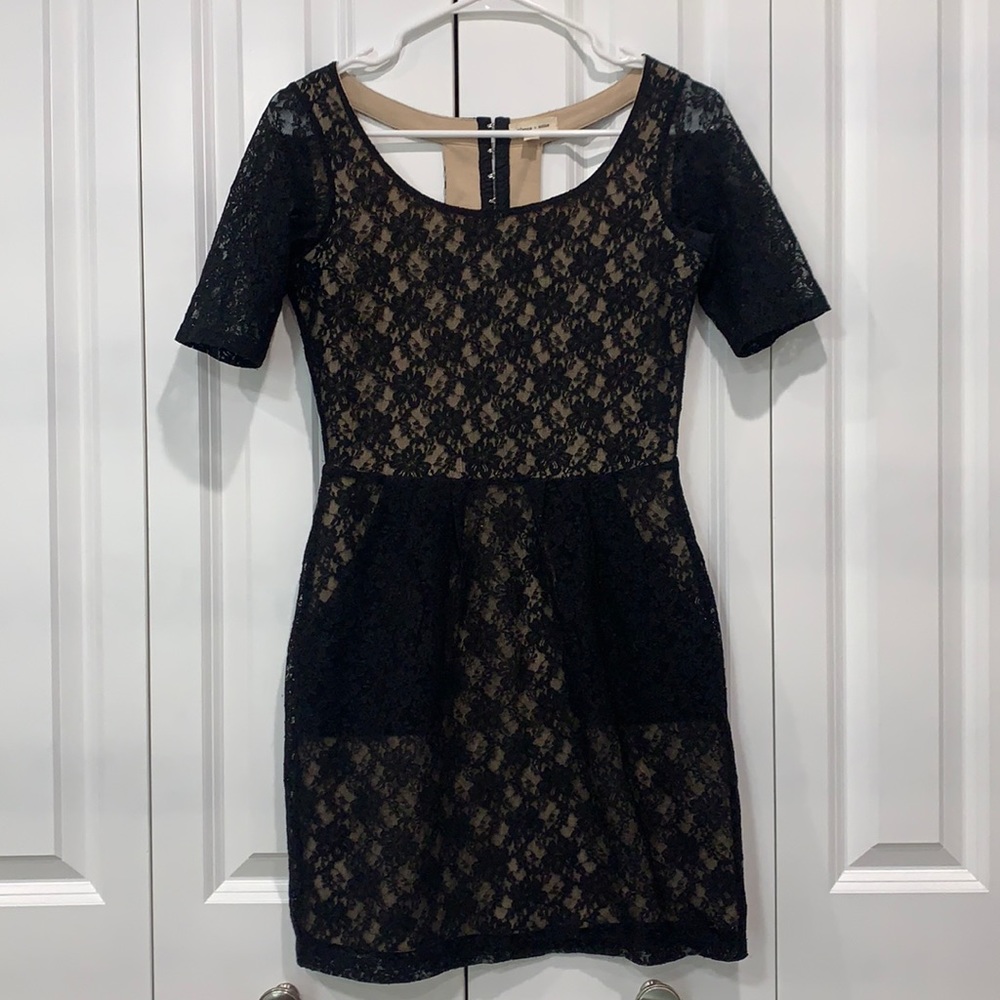 Black Lace Dress with Pockets